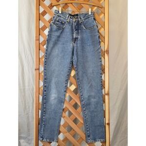 NY Line Jeans Women 24 Blue‎ High Rise Straight Leg Denim -Excellent